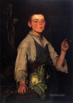 コブラーの見習いの肖像画 フランク・デュベネック Oil Paintings